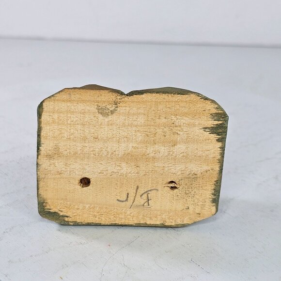 Hand-Carved Wooden Deer Family Sculpture With Rustic Fence On Geometric Base - Picture 6 of 8